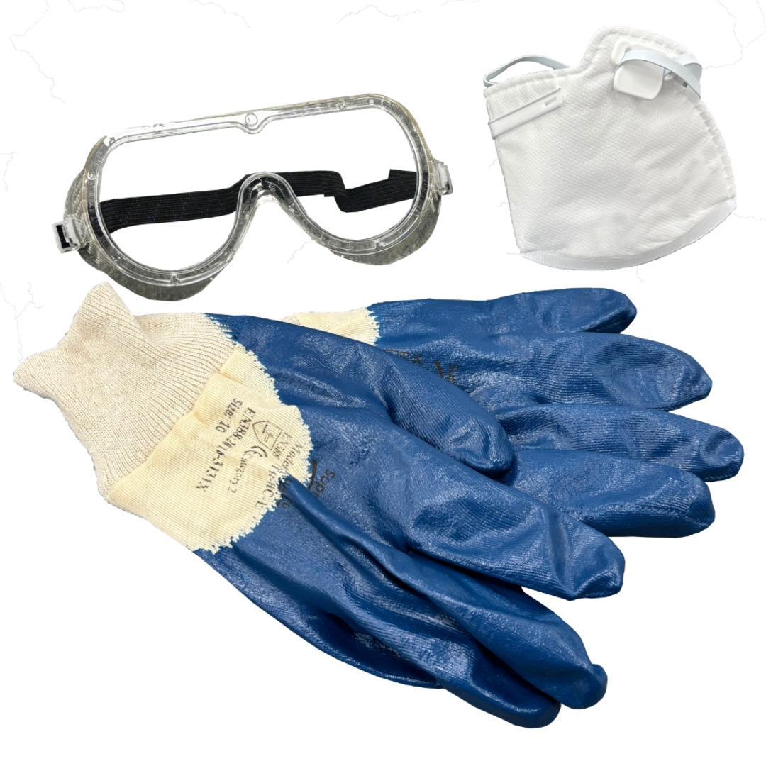 'Safety Wear Pack'  Vapour Mask (with filter), Gloves and Goggles