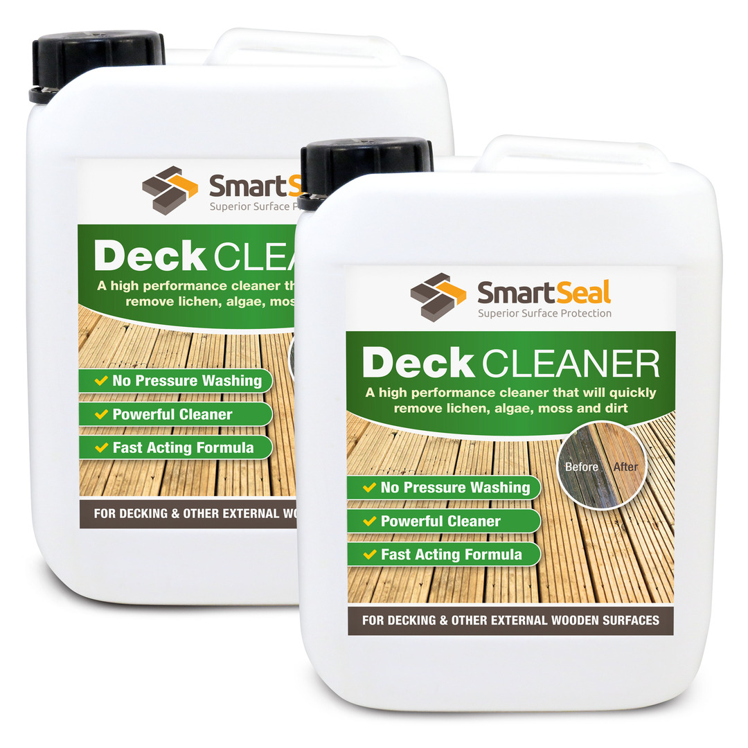 Deck Cleaner  & Wood Cleaner for use on wood and wooden garden furniture - 5 Litre - 2 x 5 Litre. Powerful dirt and algae remover  