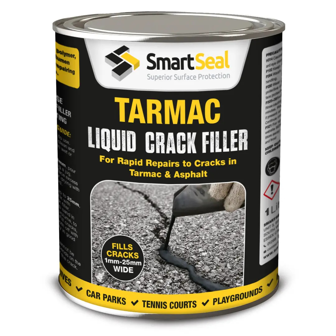 An easy to apply, rapid drying, liquid crack repair solution for tarmac surfaces