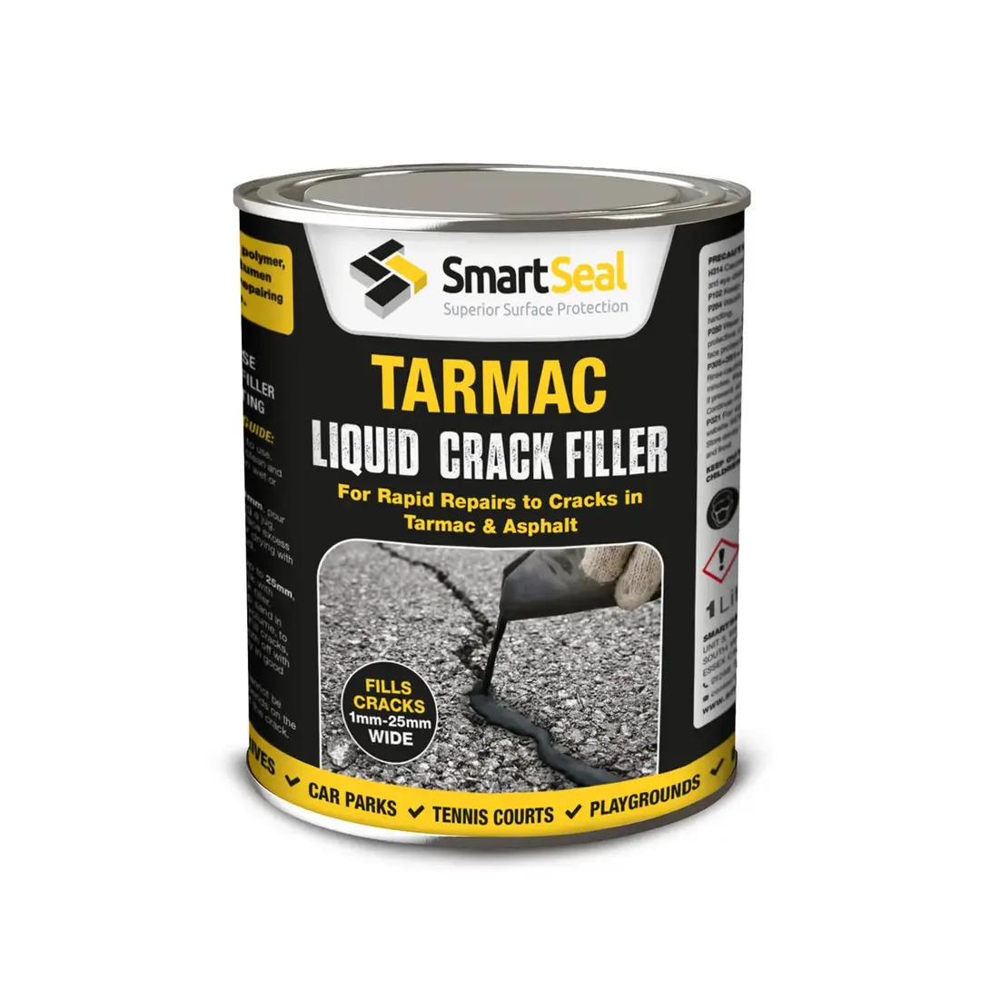 An easy to apply, rapid drying, liquid crack repair solution for tarmac surfaces