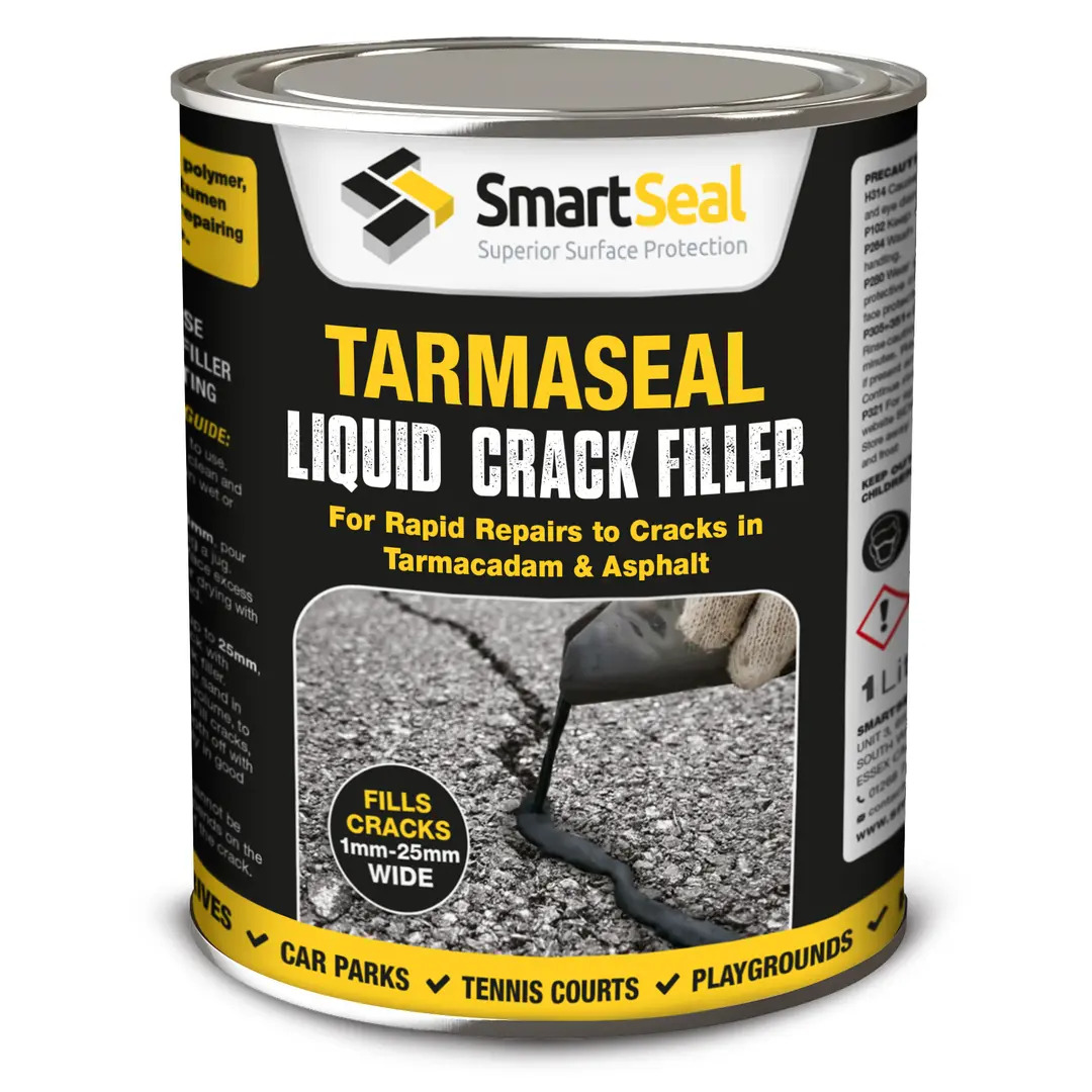 An easy to apply, rapid drying, liquid crack repair solution for tarmac surfaces