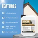 Breathable, invisible render sealant and exterior wall sealer.