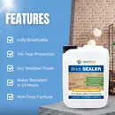 BRICK / MASONRY Sealer - Breathable, DRY 'Invisible Finish' Protects 10yrs+ 