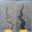 An easy to apply, rapid drying, liquid crack repair solution for tarmac surfaces